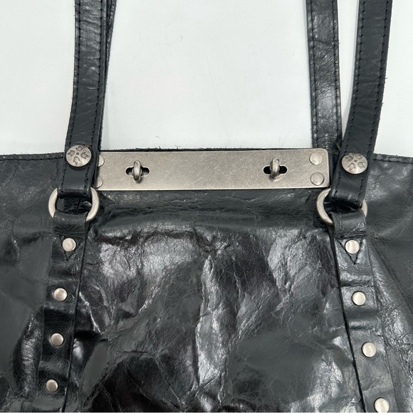 Patricia Nash Benvenuto Rivets Black Leather Tote Shopper Large - Picture 4 of 10